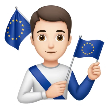 european union enthusiast with flag man sticker