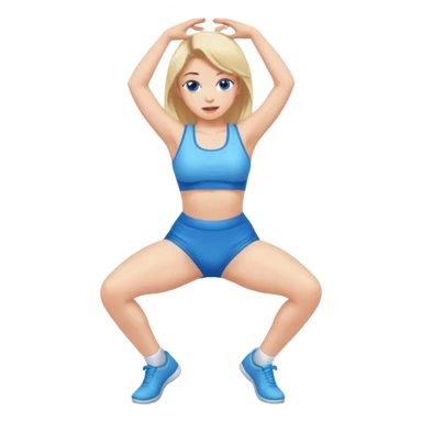 girl twerking, blue background sticker
