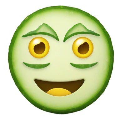 Smiley face with cucumbers on eyes sticker