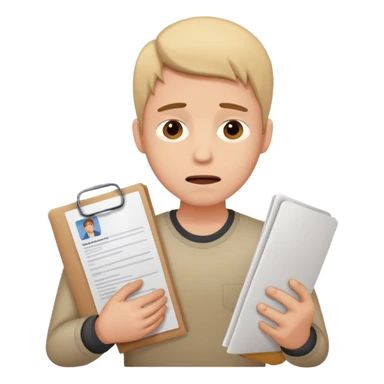 young man in despair applying for jobs with no successs - complete loss or absence of hope - holdng resume sticker