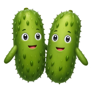 Two pickle holding hands  sticker