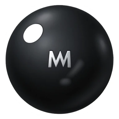 Black Ball with MB written on it sticker