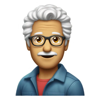 hombre de 57 años con el pelo rubio y rizado con gafas de colores  sticker