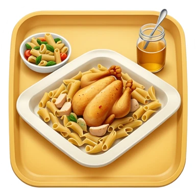 rectangle tray meal with chicken pasta sticker