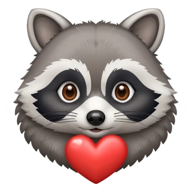 Racoon with hearteyes sticker