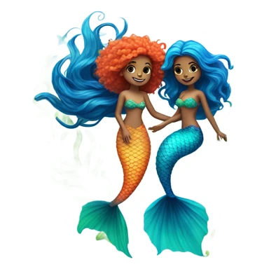 ￼ Berlin and Aviv as mermaids ￼ sticker