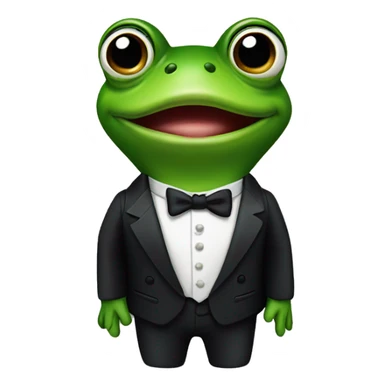 frog james bond in tuxedo sticker