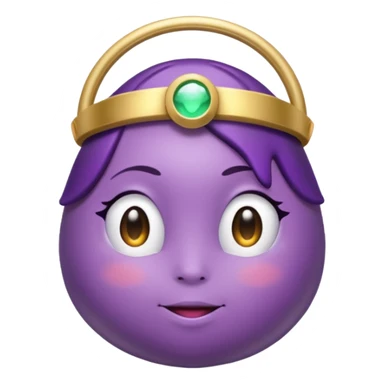 Eggplant wearing a halo sticker