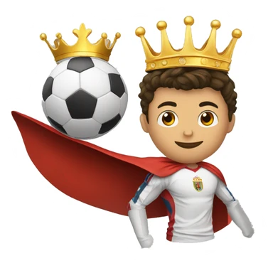 Cristiano Ronaldo avec une couronne et une cape et un ballon de football  sticker
