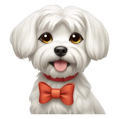 Maltese dog with bow sticker