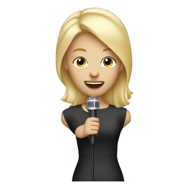 Blonde girl singing into a microphone sticker