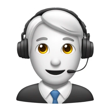 Webinar Emoji 
Design Idea: A computer monitor with a speaker icon.man at computer with a headset sticker