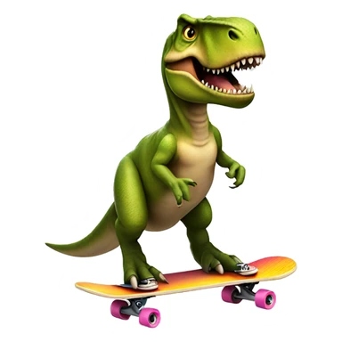 T-Rex riding a skateboard sticker