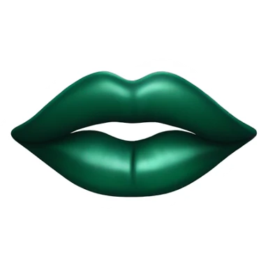 Lips of a dark emerald color in the form of a kiss sticker
