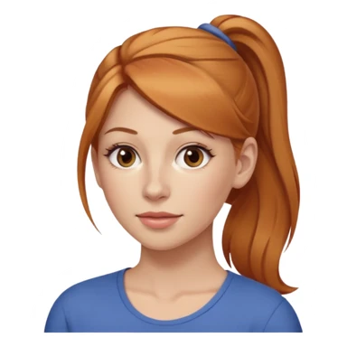 Woman 30 years old, strawberry blonde ponytail, brown eyes sticker