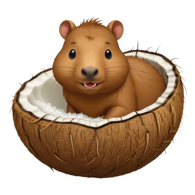 Make a capybara in a coconut sticker