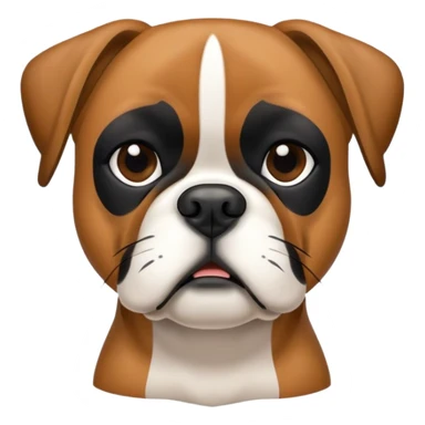 Boxer dog with black face sticker