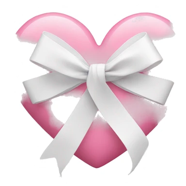 pink heart with white ribbon sticker