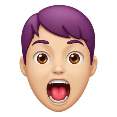 Plum cute face screaming  sticker