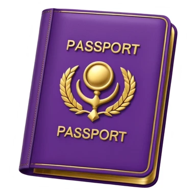 purple gold passport sticker