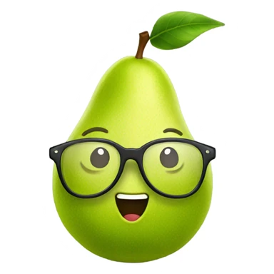 Cute Pear Fruit with glasses sticker