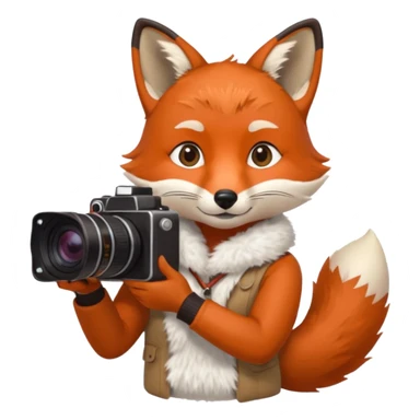 red fox white camera sticker