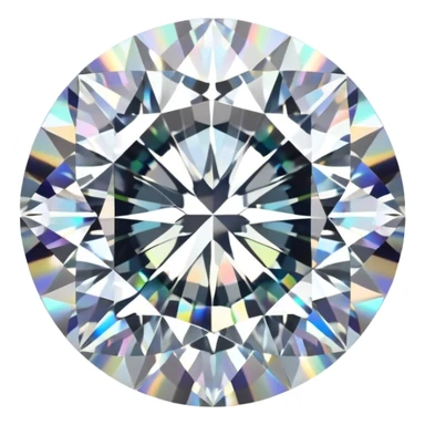 Make it 3D emoji style: add a silver jewelry setting to the round cut white diamond with subtle holographic glow sticker