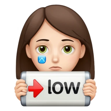 tired and exhausted with undereye bags add low power sign sticker