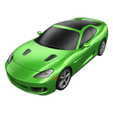 cool car green 3d sticker