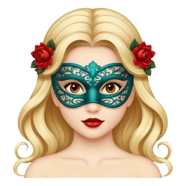 a beautiful girl wearing mask sticker