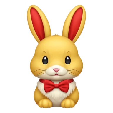 yellow bunny with red bowtie sticker