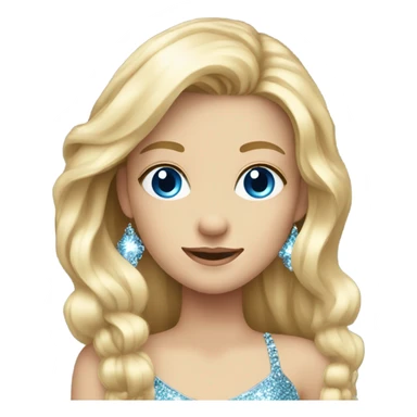 Cute bling blonde white girl blue eyes long hair  sticker