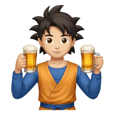Sangoku with a beer in the hand  sticker