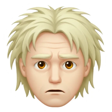 Weak man with disheveled hair sick sticker