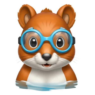 squirrel with swimming goggles sticker