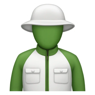 gardener pith helmet jacket white green trees  sticker