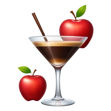 The apple heart eye emoji except the emoji has espresso martinis for eyes sticker