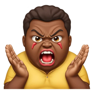 gum tsion emoji very not nice rude shouting ragebaiter fat ugly fat  black sticker