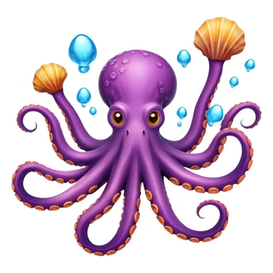 Octopus juggling seashells sticker