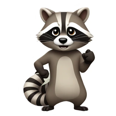 Raccoon points his thumbs up 👍 sticker
