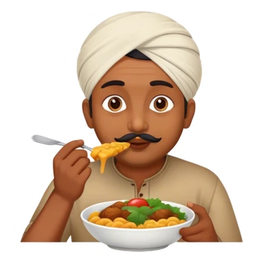 indian man eating food sticker