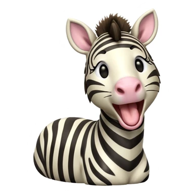 Cinematic Cute Yawning Zebra Portrait Emoji, Head tilted slightly with a dramatic, wide-open yawn, showcasing a soft, downy striped fur with gently drooping ears, a long, elegant equine snout, and round eyes barely open in drowsy contentment, Simplified yet irresistibly adorable features, highly detailed, glowing with a soft, cozy glow, high shine, relaxed yet expressive, stylized with a touch of savannah charm, bright and endearing, soft glowing outline, capturing the essence of a sleepy yet affectionate zebra that feels like it could stretch out of the screen and curl up for a nap! sticker