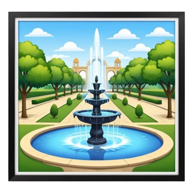 Parque con fuentes sticker