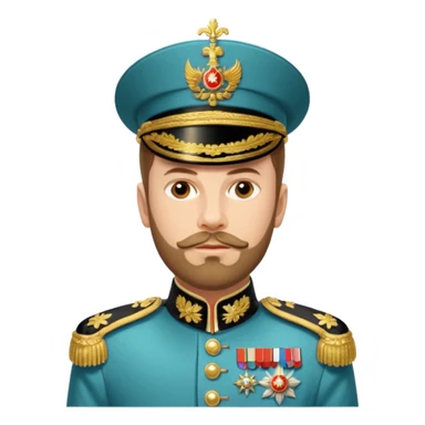 Nicholas II, Russian tsar, ornate uniform sticker