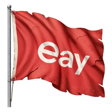 red flagg with eBay words on them sticker