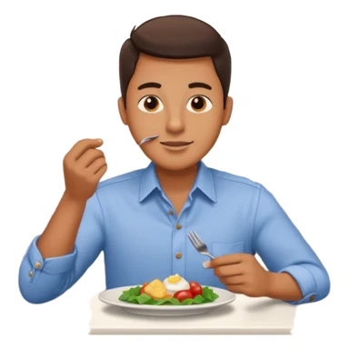 1 man eating at restaurant sticker