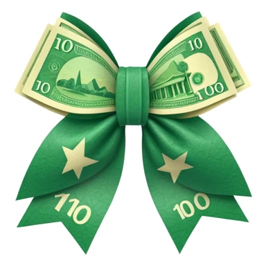 draw australian $100 notes in a bow sticker