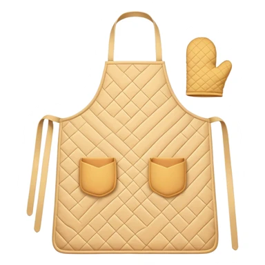 Cinematic Realistic Apron & Oven Mitts, a neatly folded soft pastel apron with subtle fabric textures, resting next to thickly padded oven mitts with a quilted pattern, warm golden kitchen lighting reflecting off the fabrics, evoking a sense of homely warmth and culinary creativity. sticker