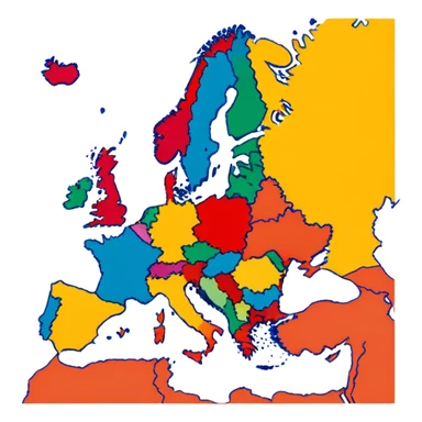 Map of Europe  sticker
