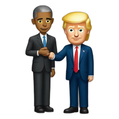 Trump holding Barack Obama sticker